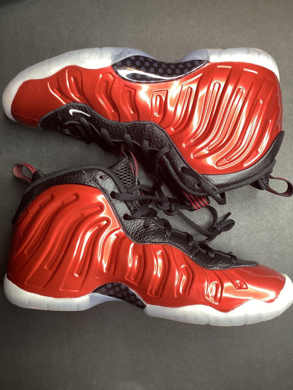 Nike Little Posite 1GS mid metallic red FJ1258 600 6Y foamposites Used great con